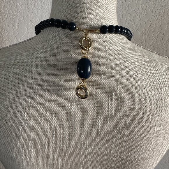 Vintage Reversible Beaded Necklace and Clip-On Earrings Set - Picture 2 of 10